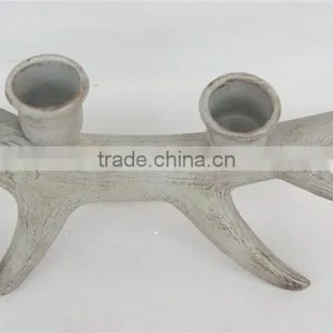 Hot Selling Resin Black Deer Antler Candle Holder thumbnail-1