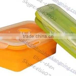 Silicone Outdoor Food Box Silicone Collapsible Outdoor Food Box Silicone NON Leaking Food Box thumbnail-5