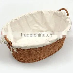 Oval Wicker Bread Basket With Liner Wholesale Willow Basket thumbnail-1