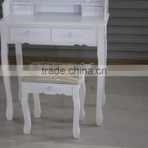 European Style White Wooden Dressing Table With Stool/K/D Dresser/modern Style Dressing Table thumbnail-4
