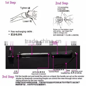 Bluetooth Monopod Equipped Wih Professional Tripod, Selfie Monopod With Mirror, With Zoom Function RK908 thumbnail-3