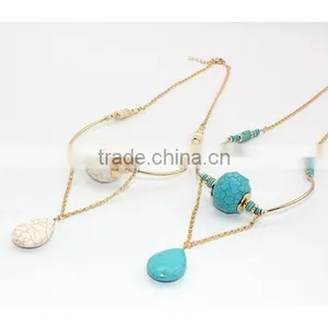 Fashion Turquoise Bar Necklace Gemstone Necklace thumbnail-3