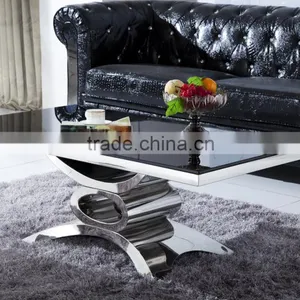 C8066 Latest Design Fancy Rectangle Tea Table With Glass thumbnail-1