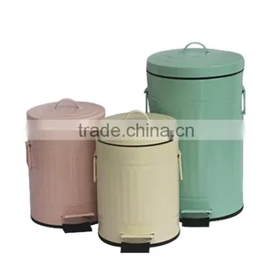 Large Capacity Kitchen Metal Pedal Bin Toilet Garbage Trash Can thumbnail-1