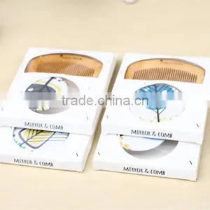 Student Life Supplies Wholesale Strange Tree Mirror Comb Wooden Comb Mirror ML-HZ2399 Tinplate Package thumbnail-1