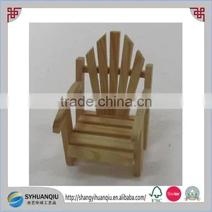 MINI WOODEN ADIRONDACK CHAIR FAIRY GARDEN CAKE TOPPER DOLLHOUSE Natural CN thumbnail-1