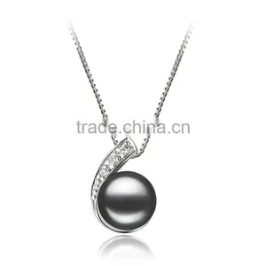 17.5 Inch Dyed Black 7-8mm Freshwater Jewelry Pearl Set thumbnail-3