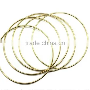 Round Ring With High Quality Butt Welded, Bright Brass Color Metal O Ring, Steel Wire Rings ID 10" thumbnail-3