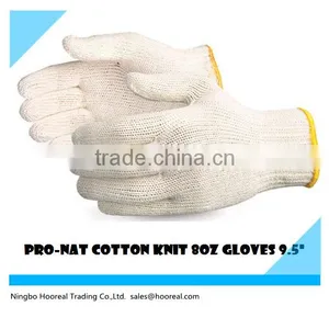 PRO -NAT WHITE POLY COTTON STRING KNIT 8OZ MED-LARGE SEAMLESS WORK GLOVES thumbnail-1
