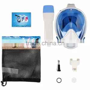 Snorkel Mask Full Face With GoPro Mount Panoramic View Snorkeling Diving Mask Anti-Fog Anti-Leak Longer Snorkel 2 Size Available thumbnail-4