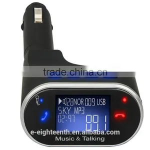 2016 Hot Universal Handsfree HD LCD Bluetooth Car Kit MP3 Player FM Transmitter thumbnail-1