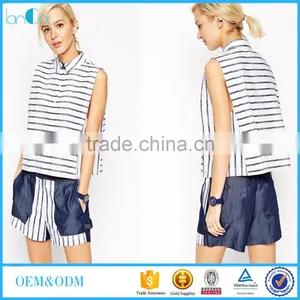 Latest Formal Blouse and Shorts Patterns Two Piece Sets for Ladies thumbnail-1