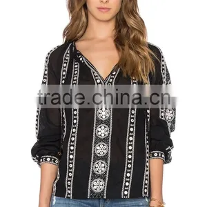 2016 Nice Design Beautiful Embellish Blouse New Pattern for Women thumbnail-1