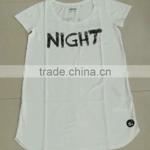 Ladies Long Pyjama T-shirt, Ladies Cotton Sleeping Wear, Ladies Long T-shirt thumbnail-1