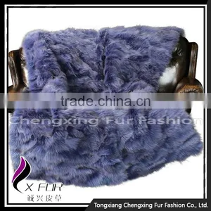 CX-D-117 Hot Sale High Quality Custom Patchwork Custom Fox Fur Blankets thumbnail-2