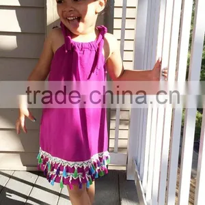New Fashion Summer Sleeveless Tassels Children's Dress thumbnail-1