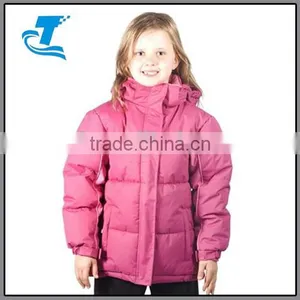 Kids Childrens Snow Warm Winter Padded Jacket Coat Fleece Lined Collar + Hood Bright Pink 7-10years thumbnail-1