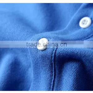 High Quality Adults Short Sleeve Plain Pure Color Mixed Sizes Stock Custom Blue 160g 100% Pique Cotton Polo t Shirt Men thumbnail-6