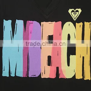 Women's V-neck Letter Print Tshirt thumbnail-3