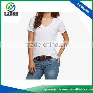 Latest Shirt Designs Organic Cotton Soft White Short Sleeve t Shirt for Women thumbnail-1