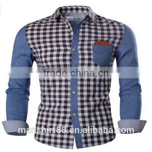 2016 New Wholesale Checked Shirt Custom Mens Casual Dress Shirts thumbnail-5