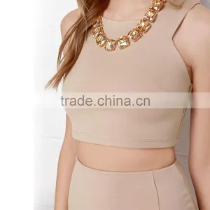 2016 Guangzhou Shandao Summer Solid Colour Casual Models Skirt and Blouse Sets thumbnail-3