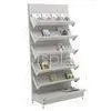 White Metal Merchandise Literature Books, Papers Magazine Display Rack Floor Standing thumbnail-1