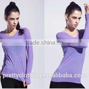 Women's Space Dye Long Sleeve Quick Dry Crew Neck Running Shirt for Workout Hiking Yoga Gym Sport thumbnail-3