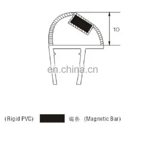 PVC Magnetic Shower Door Seal Strip for Couping 90 Degree Glass Doors thumbnail-2