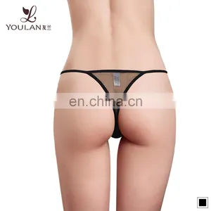 2016 Newest Luxurious Lace Thong Sweet Sexy Ladies Underwear Black Color Sexy Panties Cotton thumbnail-3
