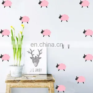 Cute Pink Sheep Ins Style Vinyl Mini Wall Sticker Children Room Home Decoration Mural Roon Decal thumbnail-3