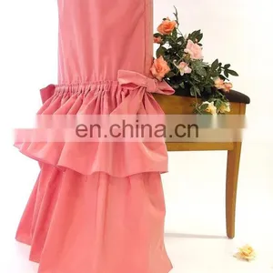 Newest Style Chiffon Ruffled Wedding Chair Cover Sash With Hood thumbnail-2