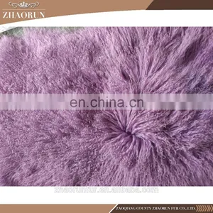 High Quality Long Hair Mongolian Lamb Fur Plate Real Tibet Lamb Fur Plate for Garment thumbnail-5