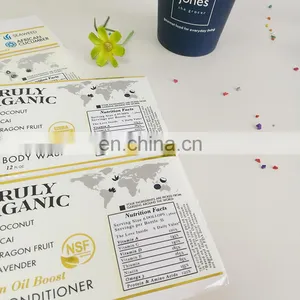 Cheap Price Organic Food Bottle Labels Sticker Plastic Sticker With Gold Stamping thumbnail-6