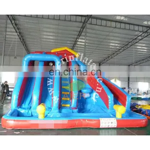 Hot Kids Inflatable Water Slide Blue Giant Cheap Inflatable Slide Outdoor Double Slide With Pool for Sale thumbnail-1