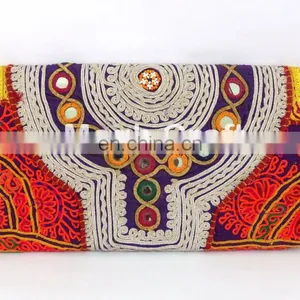 Afghan Clutch Bag-Bohemian Banjara Ethnic Handbag-Vintage Hand Embroidery Gypsy Tribal Banjara Clutch Purse thumbnail-5