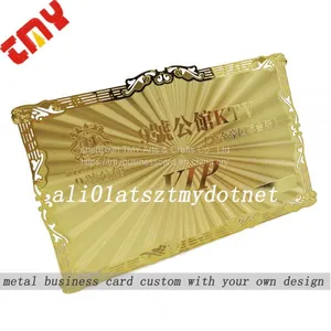 Custom Metallic Gold Metal Vip Business Card,High Quality Metal Membership Cards China thumbnail-2