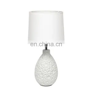 Good Item Cheap Modern Table Lamps Custom Relief Surface White Matte Office Ceramic Lamps for Table Decoration thumbnail-1