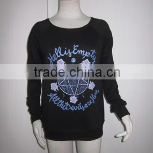 100% Cotton Silk Printing o Neck Sweater thumbnail-1