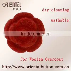 Flower Shaped Fuzz Planting Woolen Overcoat Button thumbnail-1