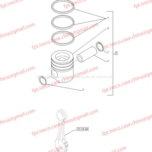 FPT IVECO CASE Cursor9 F2CFE614A*B041/F2CGE614F*V004 5802431166 Piston KIT Pack8097809 thumbnail-1