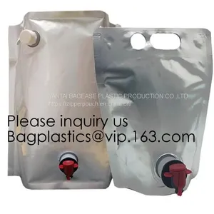 Aseptic Soap Milk Juice Water Red Wine Pack Plastic Bag In Box 5 L With Spout Tap,2L 3L 5L Plastic Valve Wine Bag in Box thumbnail-2