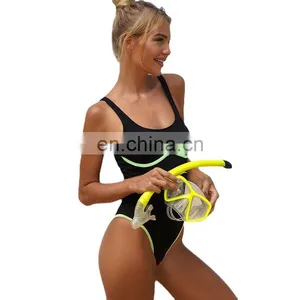 Hot Sale OEM 2022 Swimwear Custom Black Bathing Suits For Women Tummy Control Swimwear High Leg High Cut One Piece Swimsuit thumbnail-1