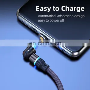 Wholesale 3 in 1 Phone Cable 540 Rotation Fast Charging Magnetic 3 In 1 Usb Charging Cable Type C Data Cable thumbnail-4