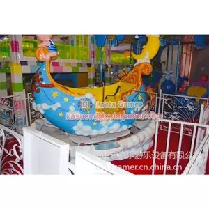 Sun Yat-sen Tai le Indoor and Outdoor Children's 4-seat Rotating Chairs Playground Rabbit Boat Children's Flying Car Spaceship Float Car Moon Theme thumbnail-3