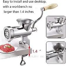 Tabletop Stainless Steel Manual Hand Meat Mincers Choppers Grinders #5 #8 #10 #22 #32 Produced by Bolex Cutlery China thumbnail-2