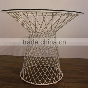 Glass Top Steel Base Platner Table Coffee Table thumbnail-3