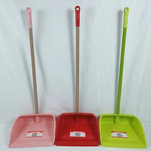 Plastic Dustpan Sets With Broom and Plastic Toilet Brush Manufacturer With Wood Handle Foldable Style thumbnail-1