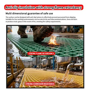 Pultruded Fiberglass Grating High Strength FRP Grating for Chemical Platform thumbnail-4