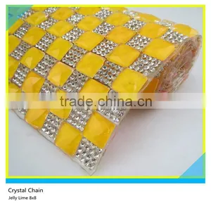 8*8 mm Jelly Lime Square Diamante Rhinestone Sheet 2mm/3mm Crystal Rhinestone Sheet 24*40 cm thumbnail-1